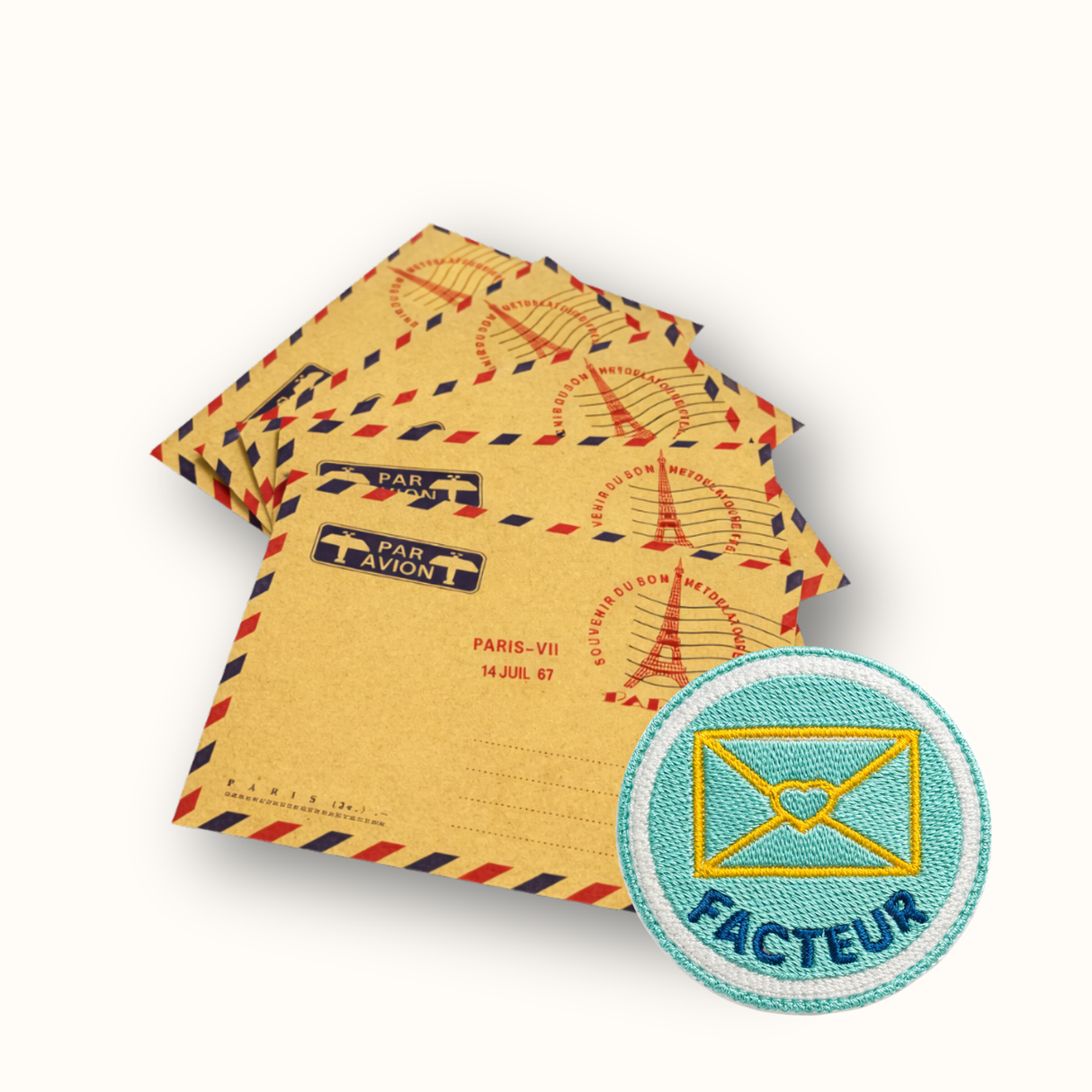 Badge Facteur + 5 enveloppes