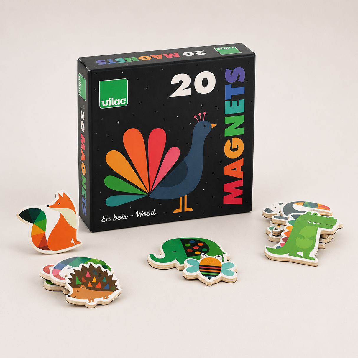Coffret de 20 magnets animaux