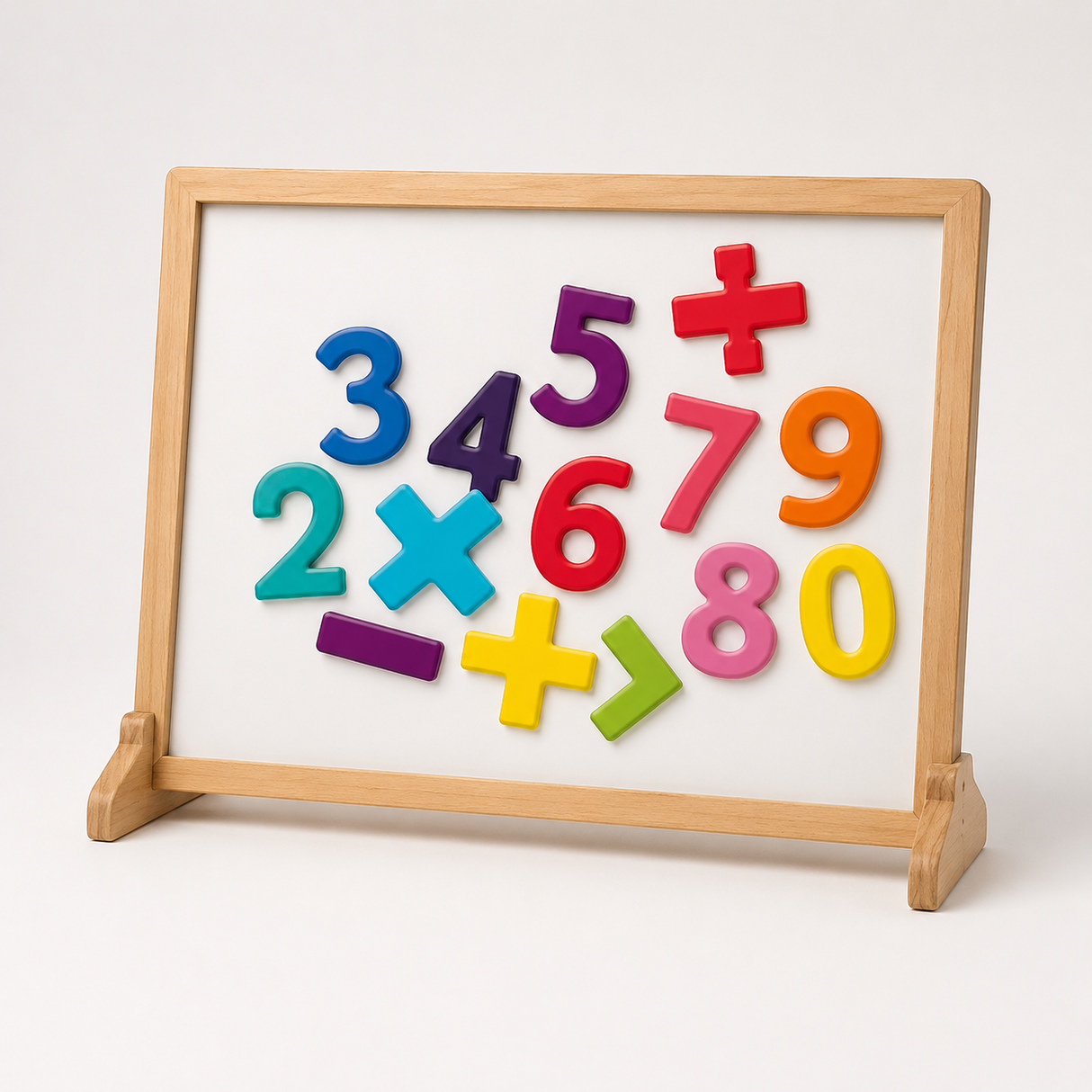 Coffret de 58 magnets chiffres en bois