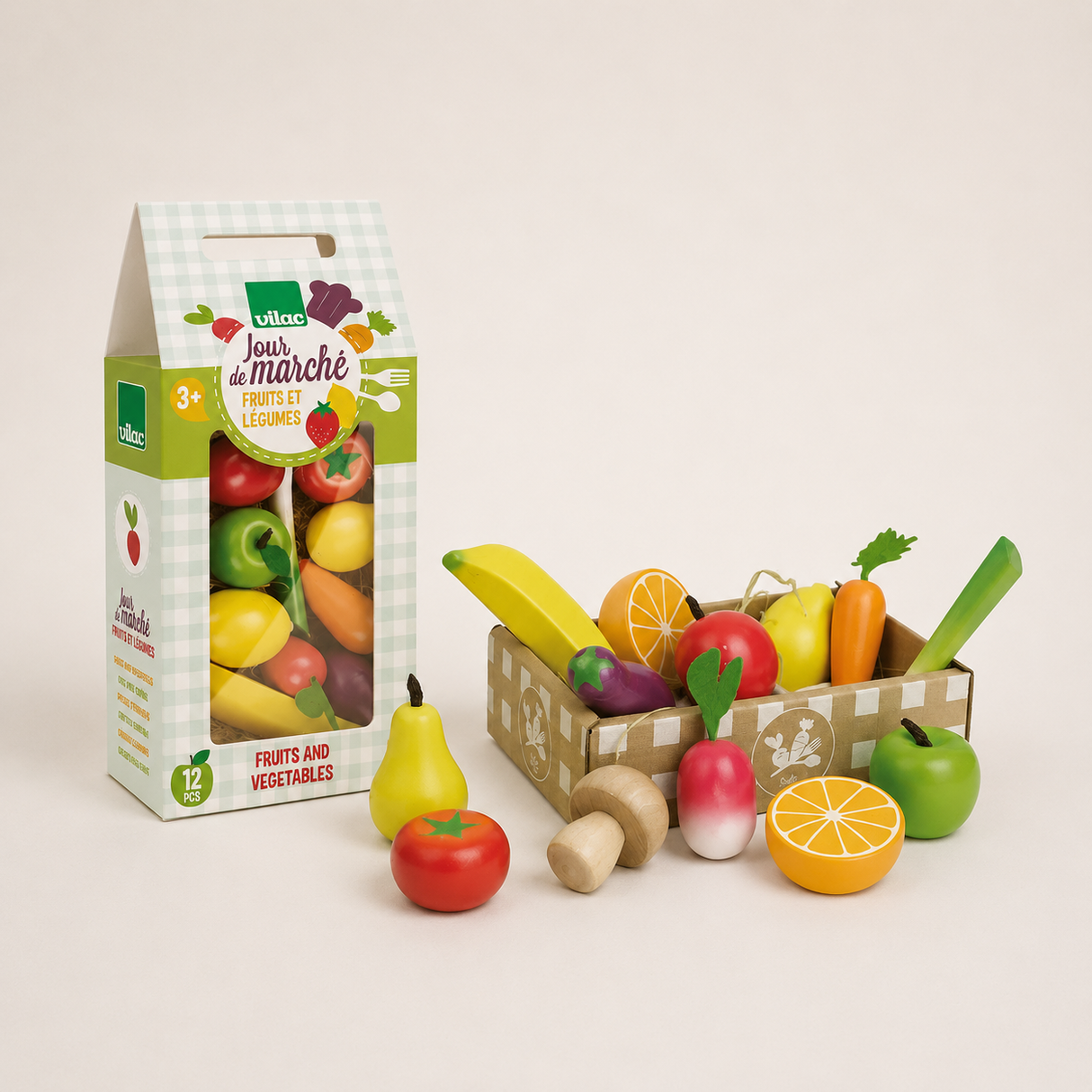 Set de fruits et légumes en bois