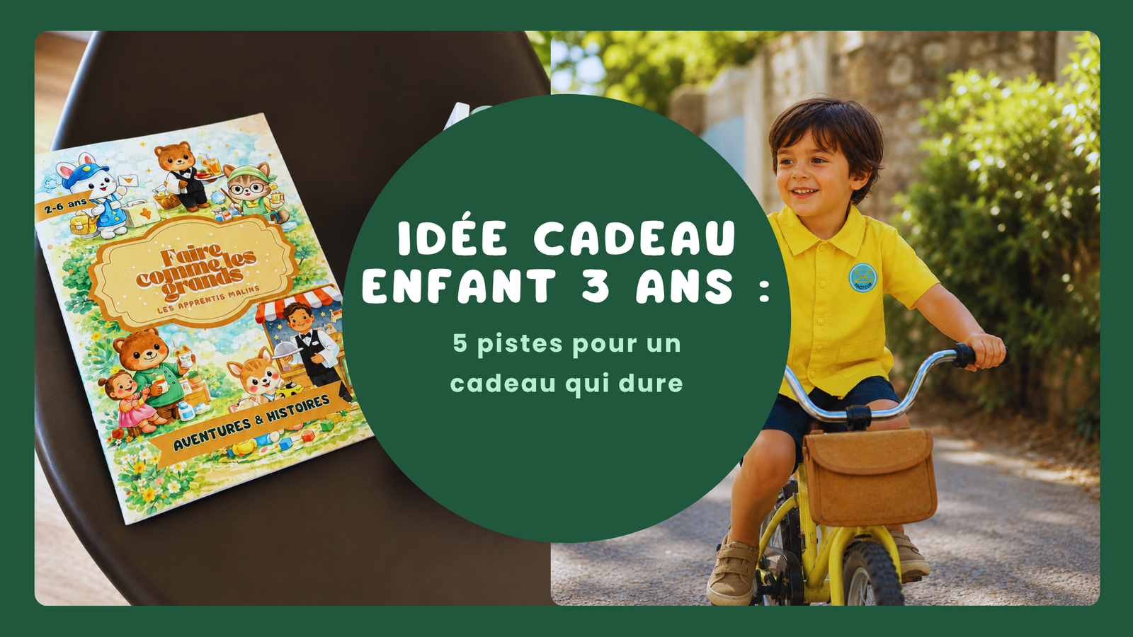 Expérience complète de jeu d'imitation cuisinier pour enfant : costume de chef, livret illustré Chef Grignotou et ustensiles de cuisine
