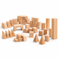 Blocs Construction Bois Naturel Hêtre 100 Pièces – Jeu Créatif Montessori | 4-6 ans
