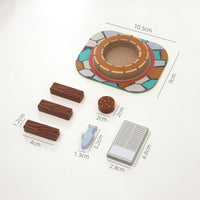 Miniature Wooden Dollhouse Furniture Set - Indoor & Outdoor Imaginative Play | Ages 3-6