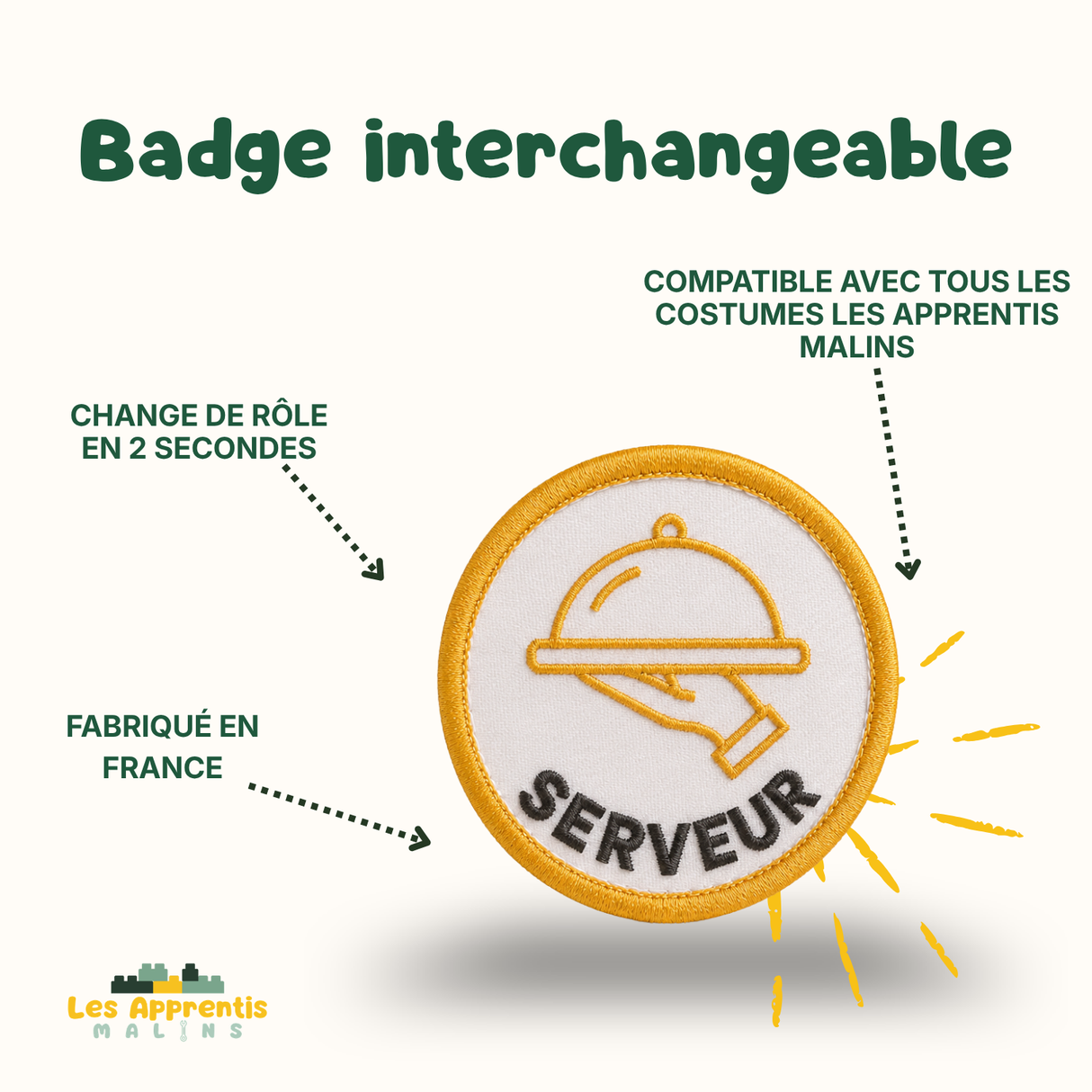 Badge Serveur à scratcher