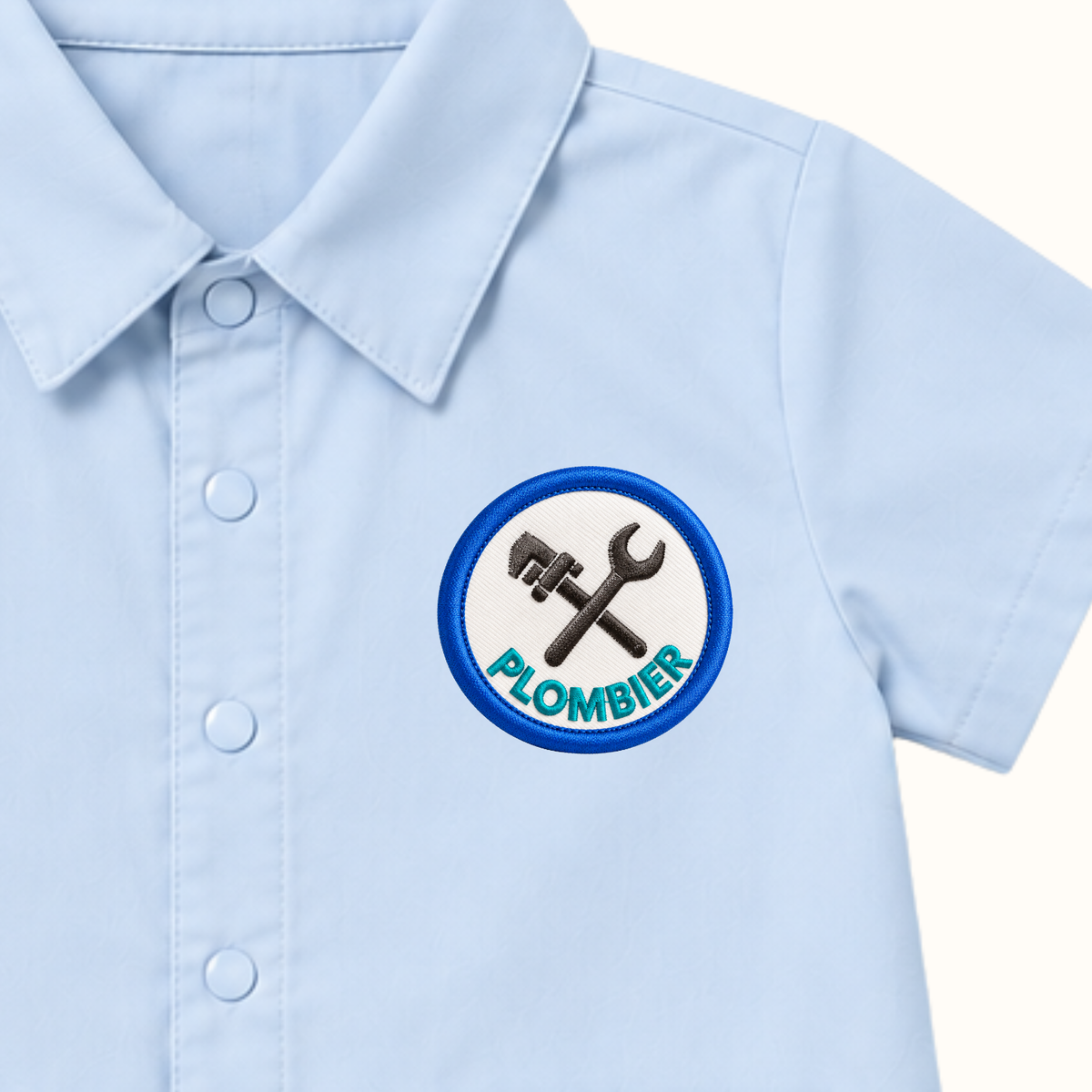 Badge plombier à scratcher