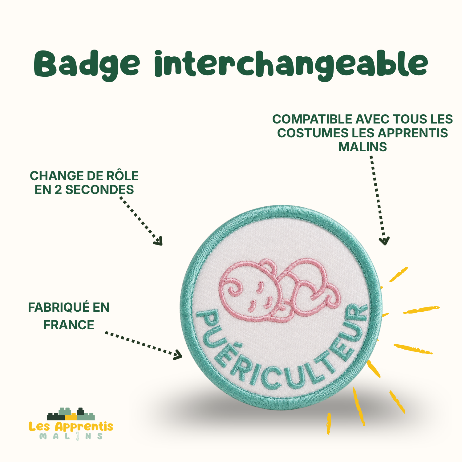 Badge Puériculteur à scratcher