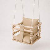 Balançoire bébé en bois 3 en 1 avec coussin – Intérieur et extérieur | 100% ECO | Les Apprentis Malins