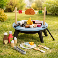 Barbecue Enfant Bois – Jeu d'imitation Cuisine Extérieur 45 Pièces | 3-6 ans