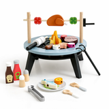 Kids Wooden Barbecue – Outdoor Kitchen Pretend Play 45 Pieces | Ages 3-6
