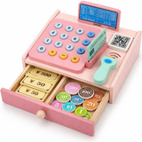 Wooden Cash Register for Kids – Grocery Store Play Set with Accessories | Ages 3-7