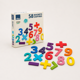 Coffret de 58 magnets chiffres en bois