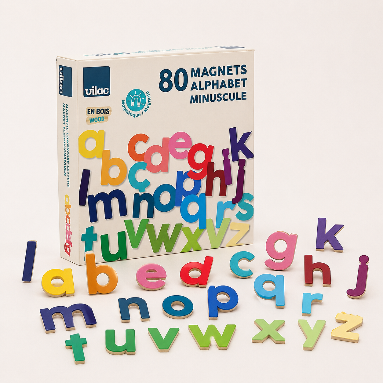 Coffret de 80 magnets lettres minuscules