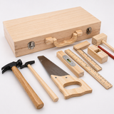 Coffret Menuisier Enfant – 16 Vrais Outils en Bois et Métal | 4-10 ans