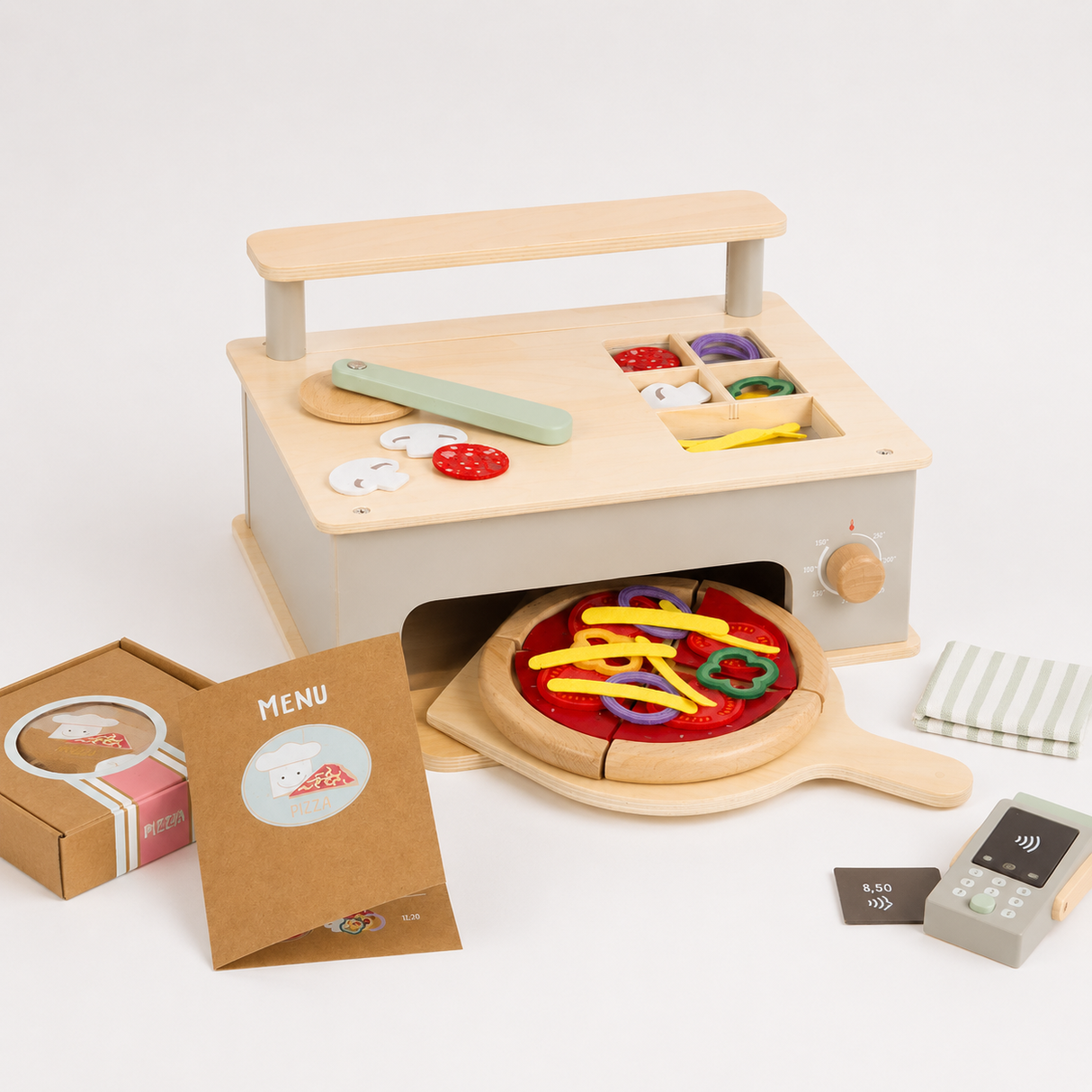 Coffret pizzeria en bois
