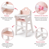 Wooden Doll High Chair – Baby/Child Pretend Play | 3-6 Years Old
