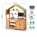 Kids Wooden Outdoor Kitchen – Durable Pretend Play Garden Toy | Ages 4-12