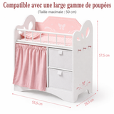 Multifunction Wooden Doll's Bed – Bed + Changing Table + Storage | 3-8 years