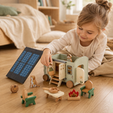 Wooden Camper Van Toy – Miniature Van with 12 Accessories for Imaginative Play | Ages 3-8