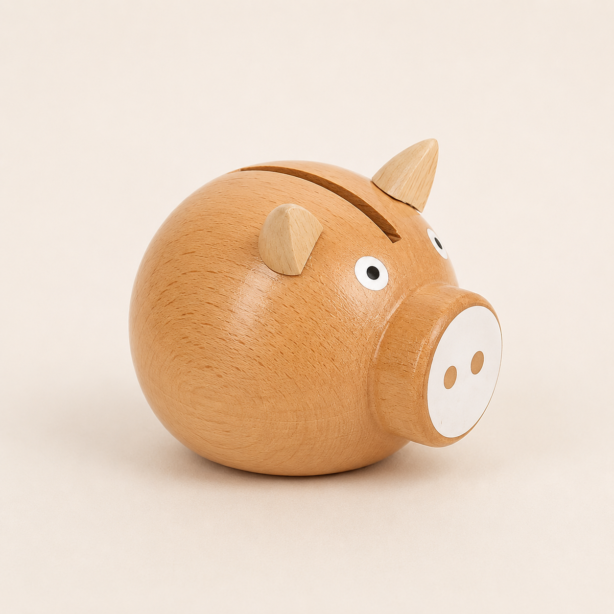Tirelire cochon en bois