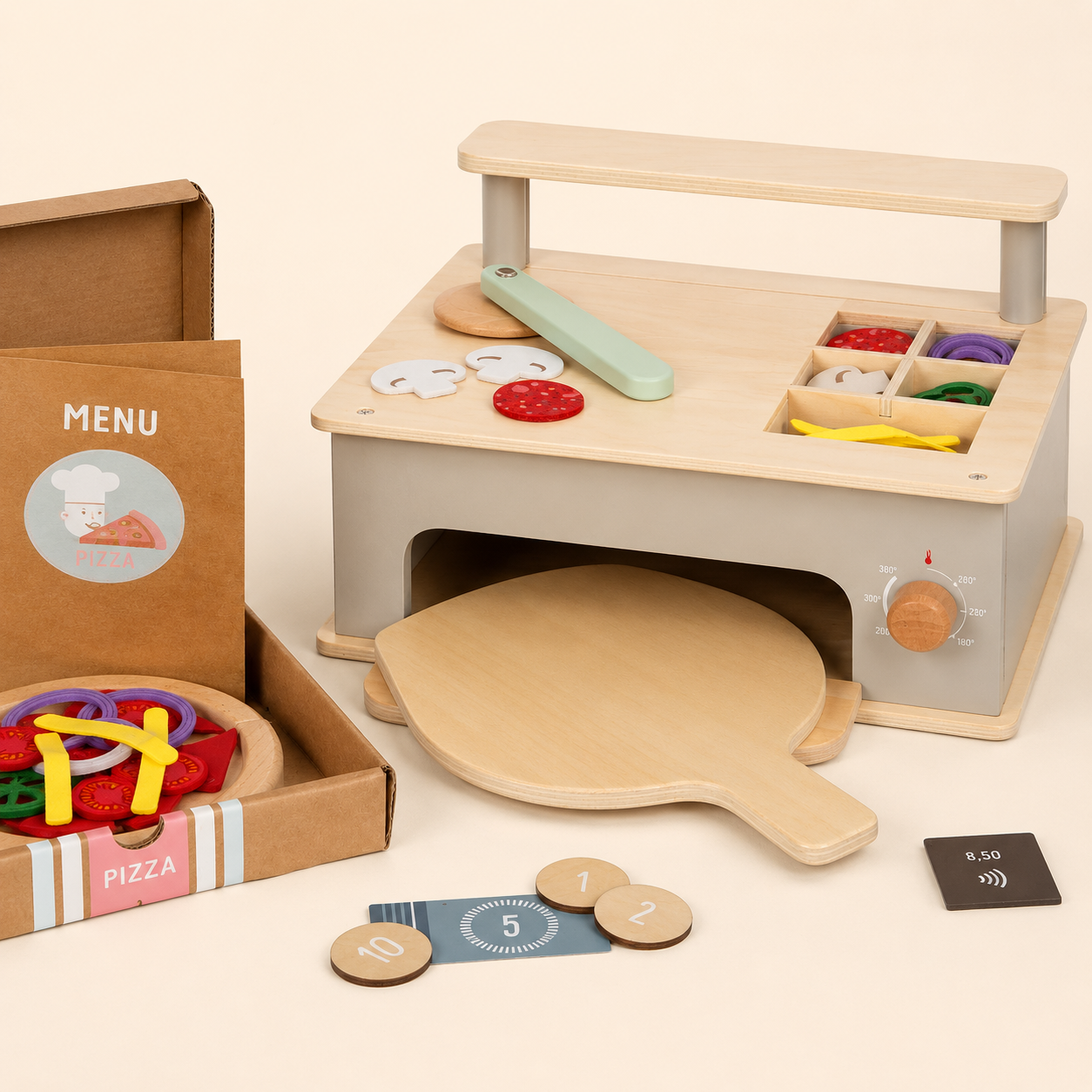 Coffret pizzeria en bois