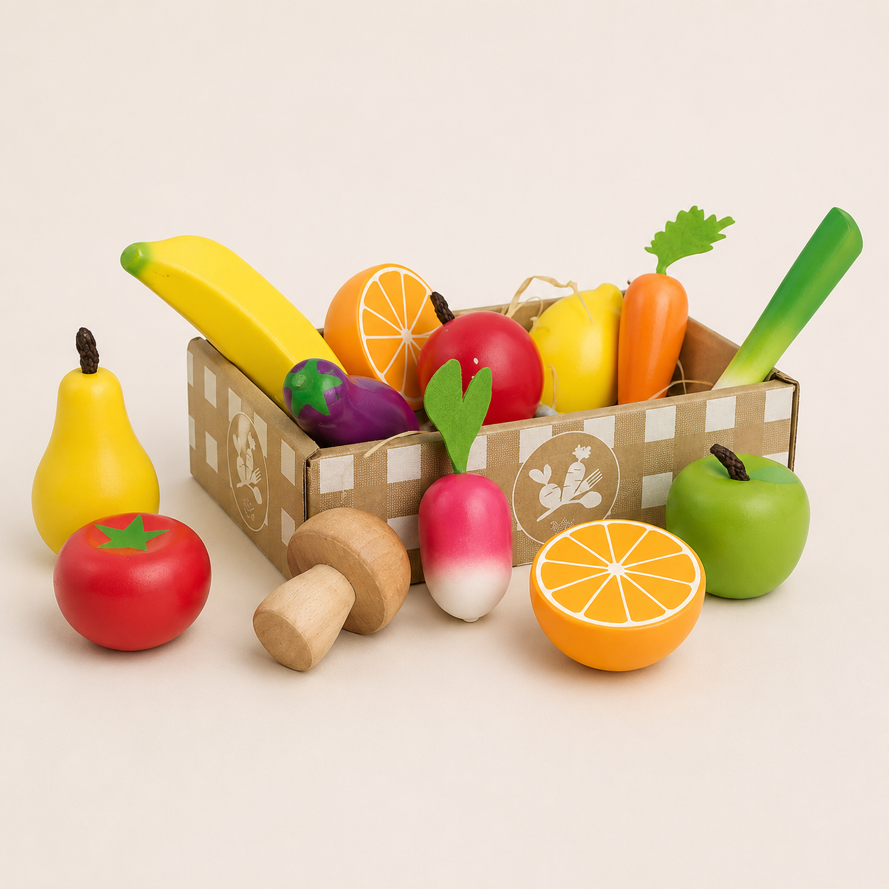 Set de fruits et légumes en bois