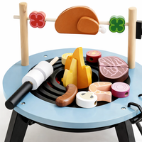 Kids Wooden Barbecue – Outdoor Kitchen Pretend Play 45 Pieces | Ages 3-6