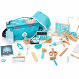 Grand Coffret Docteur Enfant Bois – 37 Accessoires Complet avec Sacoche | 3-6 ans