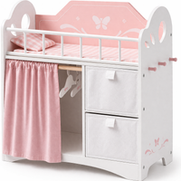 Multifunction Wooden Doll's Bed – Bed + Changing Table + Storage | 3-8 years
