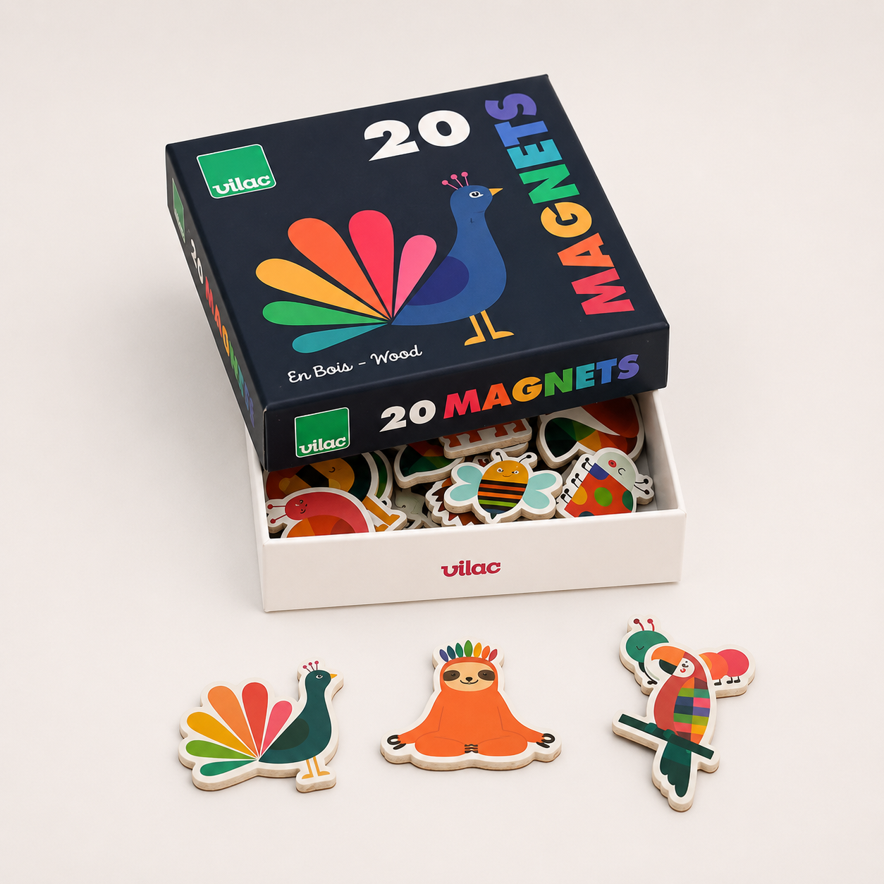 Coffret de 20 magnets animaux