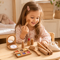 Coffret Maquillage Enfant Bois – Jeu d'imitation Beauté Coiffure | 3-6 ans