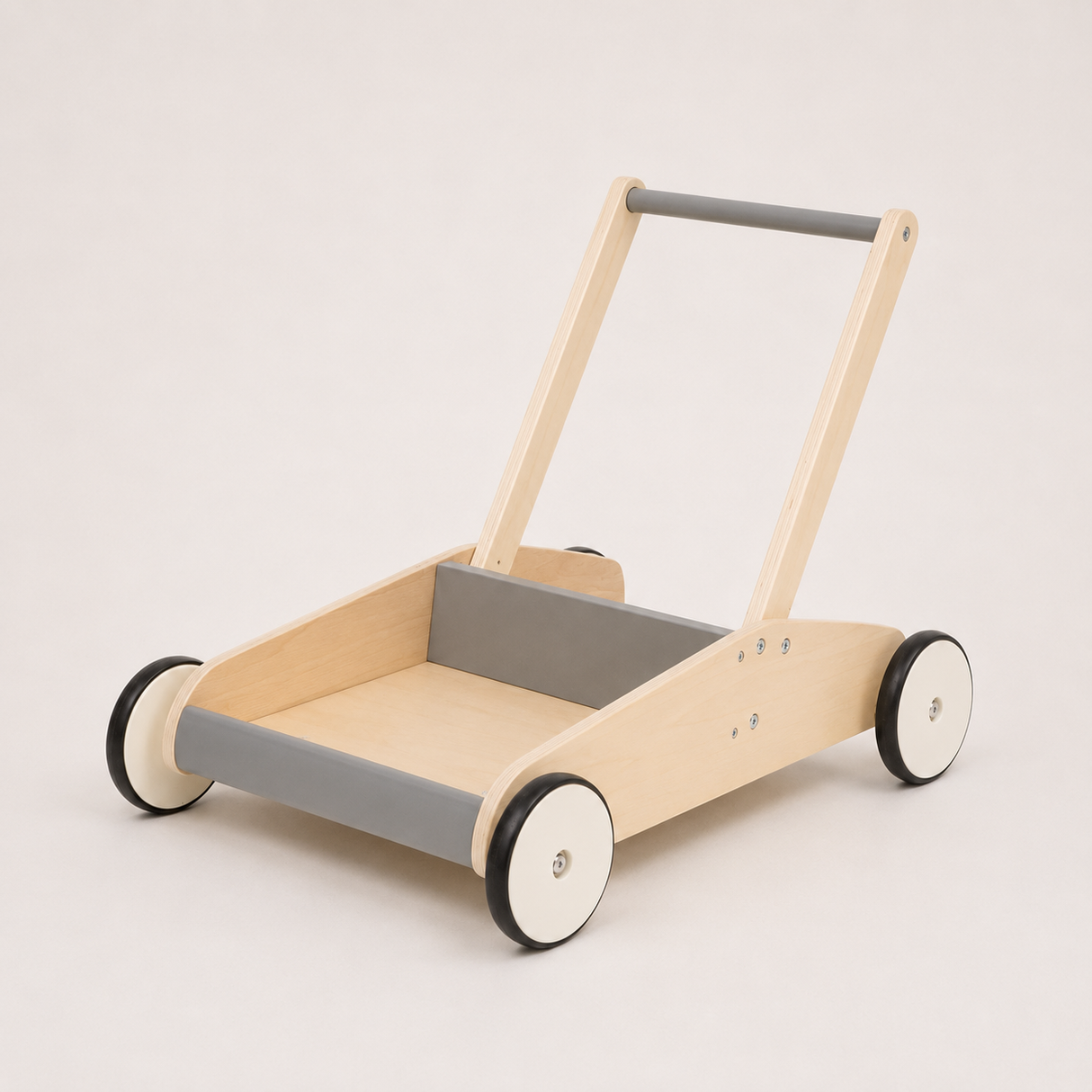 Trotteur en bois gris ardoise