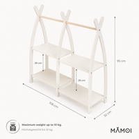 Portant vêtements enfant en bois – Dressing Montessori 95x106x32cm Beige| 100% ECO | Fabriqué dans l'UE | Les Apprentis Malins