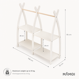 Portant vêtements enfant en bois – Dressing Montessori 95x106x32cm Beige| 100% ECO | Fabriqué dans l'UE | Les Apprentis Malins