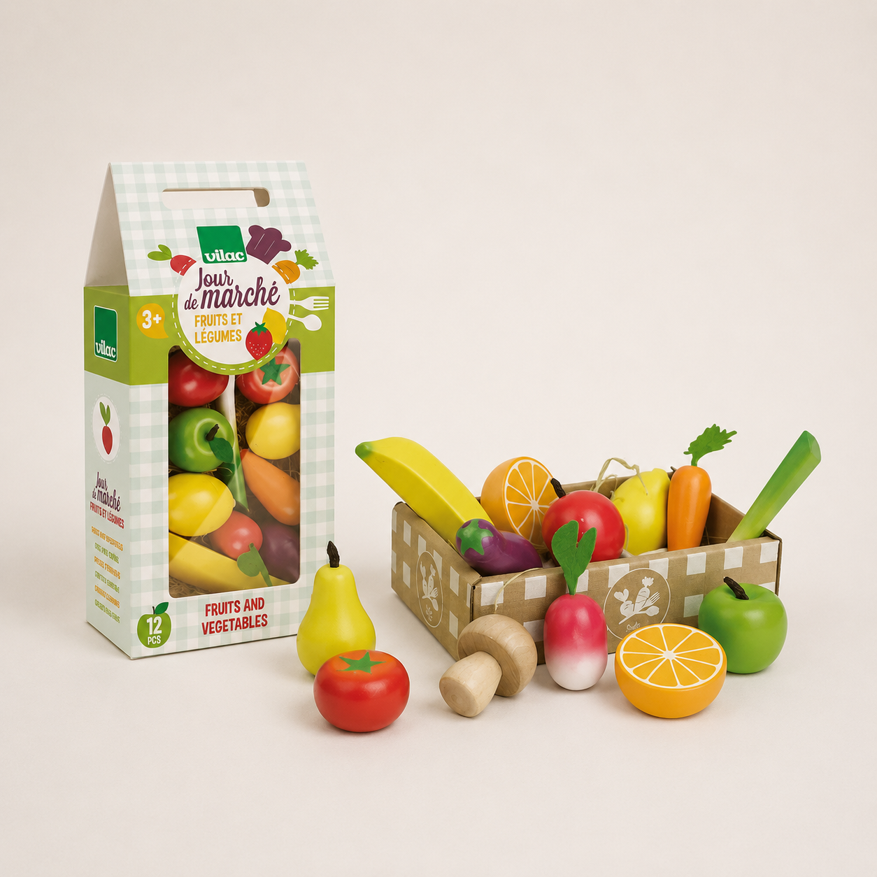 Set de fruits et légumes en bois