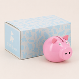 Tirelire cochon rose en bois