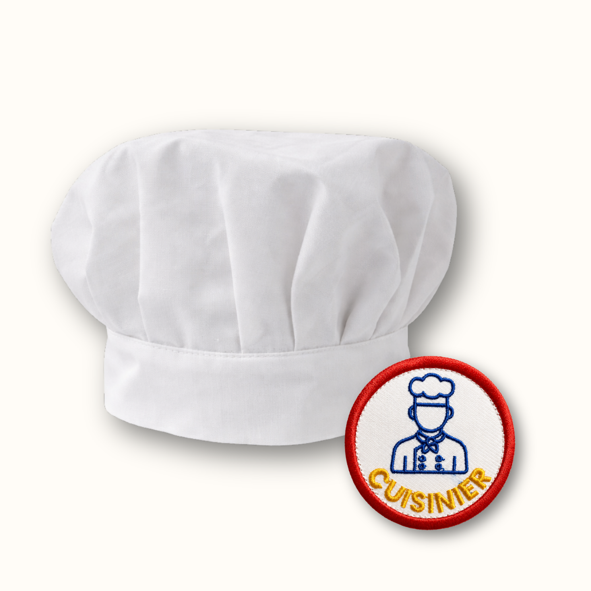 Toque de Chef + badge Cuisinier