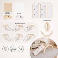 Triangle de motricité enfant avec toboggan – Escalade et équilibre Montessori en bois | 100% ECO | Les Apprentis Malins