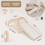 Triangle de motricité enfant avec toboggan – Escalade et équilibre Montessori en bois | 100% ECO | Les Apprentis Malins