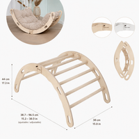 Arche d'escalade enfant en bois avec coussin – Bascule Montessori multifonction | 100% ECO | Les Apprentis Malins