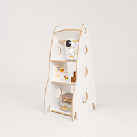 Bibliothèque enfant en bois forme fusée – Rangement livres et jouets Montessori | 100% ECO | Les Apprentis Malins