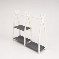 Portant vêtements enfant en bois – Dressing Montessori 95x106x32cm | 100% ECO | Fabriqué dans l'UE | Les Apprentis Malins