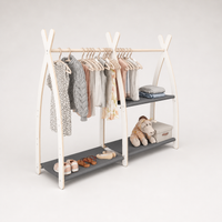 Portant vêtements enfant en bois – Dressing Montessori 95x106x32cm | 100% ECO | Fabriqué dans l'UE | Les Apprentis Malins